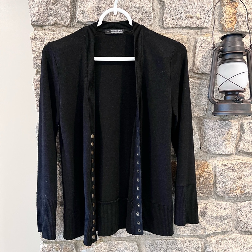Women’s Snap Button Cardigan Sweater - Black - S